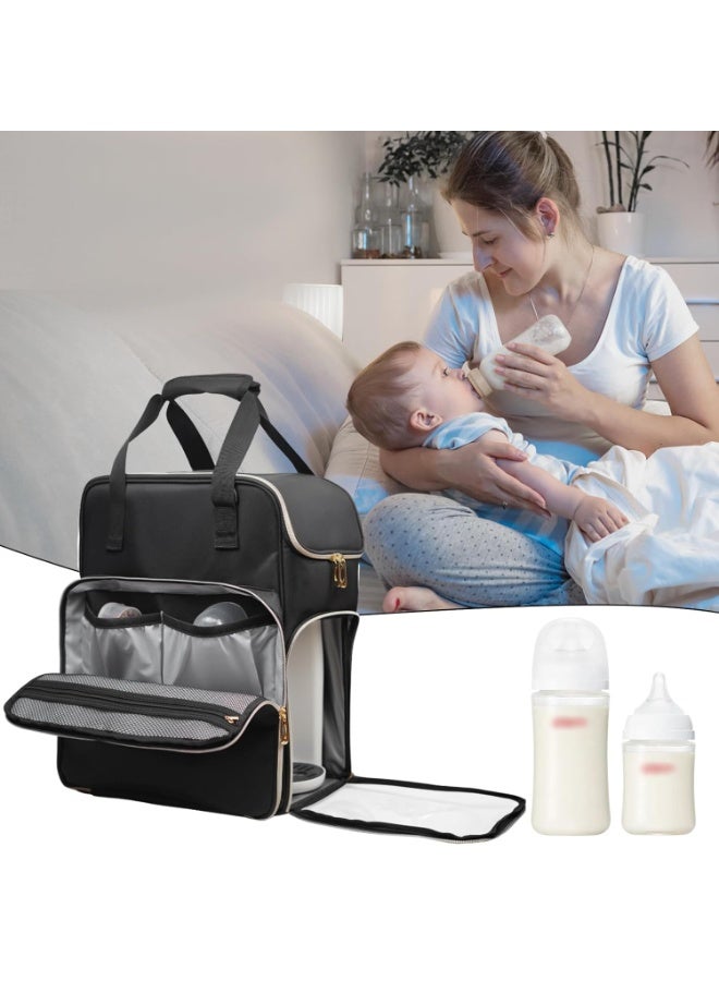 Jaffzora Carrying Case Compatible with Baby Brezza Formula Pro Advanced Formula Dispenser Machine, Insulated Formula Mixer Travel Bag with Shoulder Strap for Baby Essentials, Black - Image 4